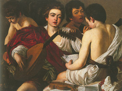 Gemälde Reproduktion von Michelangelo Caravaggio Das Konzert