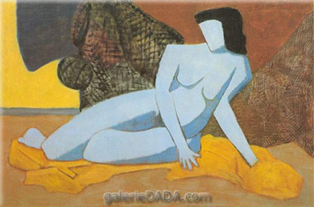 Gemälde Reproduktion von Milton Avery Blau nackt