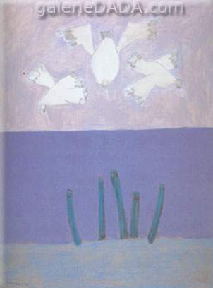 Gemälde Reproduktion von Milton Avery Vögel über dem Meer