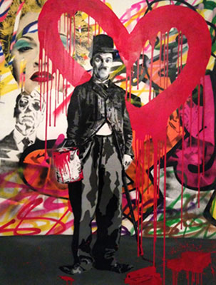 Gemälde Reproduktion von Mr Brainwash Chaplin