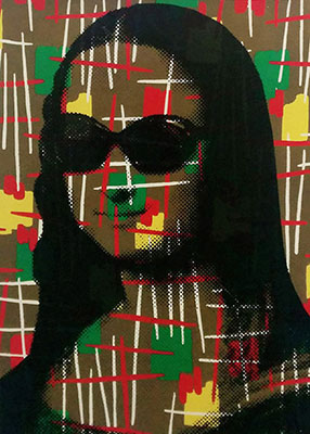 Gemälde Reproduktion von Mr Brainwash Vinatge Mona Lisa