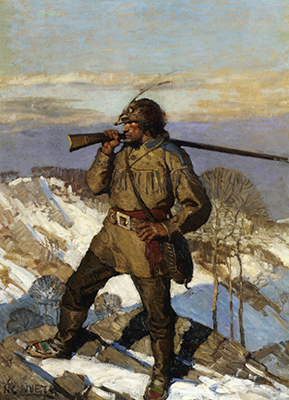 Gemälde Reproduktion von N.C. Wyeth Der Frontiersman