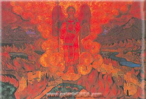 Gemälde Reproduktion von Nicholas Roerich Der letzte Engel