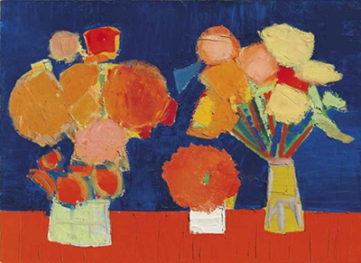 Gemälde Reproduktion von Nicolas De Stael Zwei Vasen mit Blumen