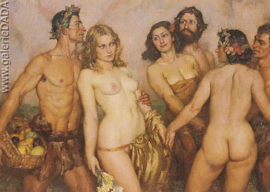 Gemälde Reproduktion von Norman Lindsay Federn Unschuld