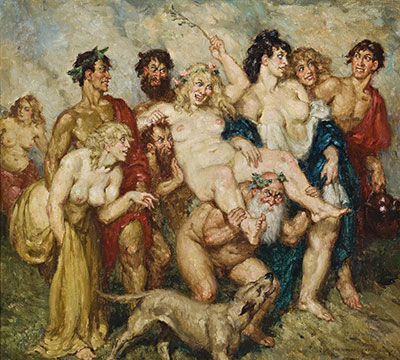 Gemälde Reproduktion von Norman Lindsay Silenus findet einen Begleiter