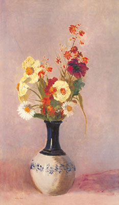 Gemälde Reproduktion von Odilon Redon Eine Flasche der Blumen