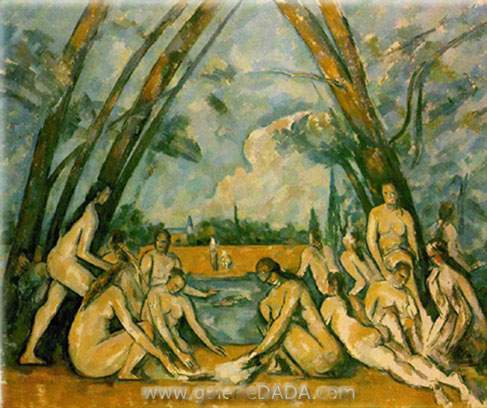 Gemälde Reproduktion von Paul Cezanne Die großen Badegäste