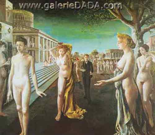 Gemälde Reproduktion von Paul Delvaux 