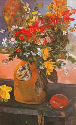 Gemälde Reproduktion von Paul Gauguin Stilleben mit Blumen