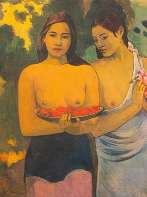 Gemälde Reproduktion von Paul Gauguin Tahitianische Frauen mit Mangoblüten