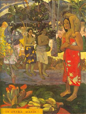 Gemälde Reproduktion von Paul Gauguin Wir grüßen Maria (La Orana Maria)