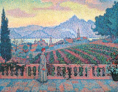 Gemälde Reproduktion von Paul Signac Die Terrasse, Saint-Tropez