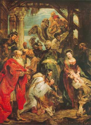 Gemälde Reproduktion von Peter Paul Rubens Die Anbetung der Weisen