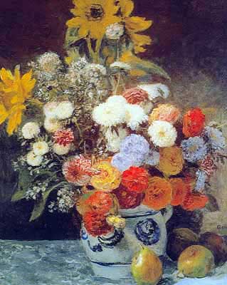 Gemälde Reproduktion von Pierre August Renoir Blumen in der Flasche 2