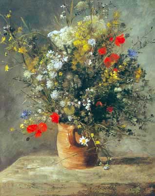 Gemälde Reproduktion von Pierre August Renoir Blumen in einer Flasche