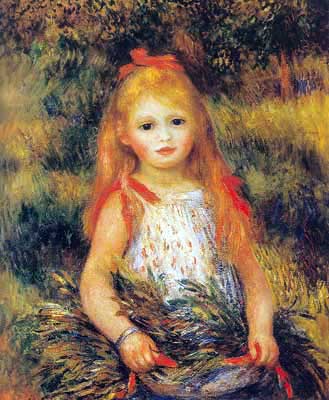 Gemälde Reproduktion von Pierre August Renoir Kleine Mädchen mit Garben