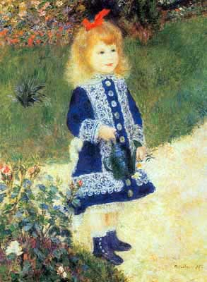 Gemälde Reproduktion von Pierre August Renoir Little Girl mit einer Gießdose