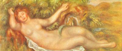 Gemälde Reproduktion von Pierre August Renoir Nude liegend 2