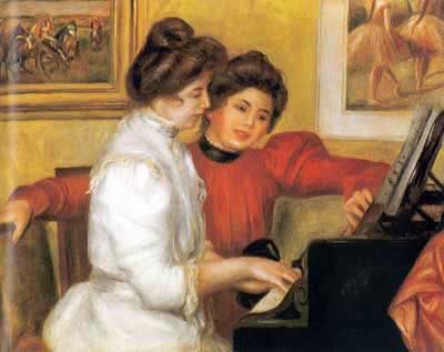 Gemälde Reproduktion von Pierre August Renoir Yvan Lerolle am Klavier