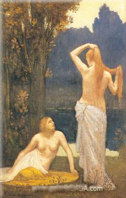 Gemälde Reproduktion von Pierre Puvis de Chavannes Die Badegäste