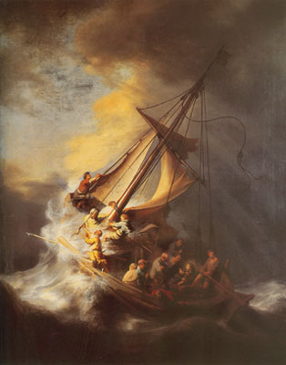 Gemälde Reproduktion von Harmenszoon Rembrandt Der Sturm auf dem See von Galilea