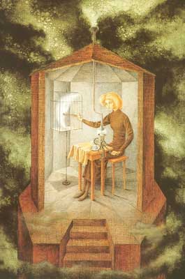 Gemälde Reproduktion von Remedios Varo Celestial Pablum