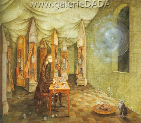 Gemälde Reproduktion von Remedios Varo Der Uhrmacher