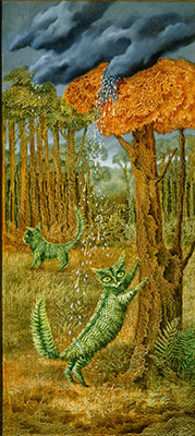 Gemälde Reproduktion von Remedios Varo Die Farnkatze