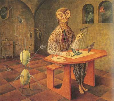 Gemälde Reproduktion von Remedios Varo Die Kreation der Vögel