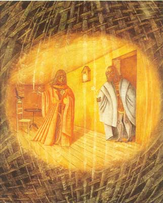 Gemälde Reproduktion von Remedios Varo Webarbeiten in Raum und Zeit