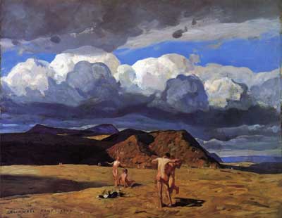 Gemälde Reproduktion von Rockwell Kent Menschen und Berge