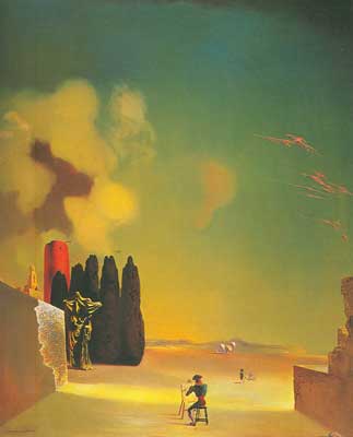 Gemälde Reproduktion von Salvador Dali Rätselhafte Elemente in einer Landschaft