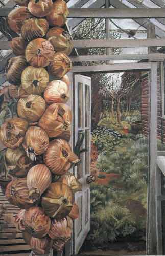 Gemälde Reproduktion von Stanley Spencer Gewächshaus und Garten