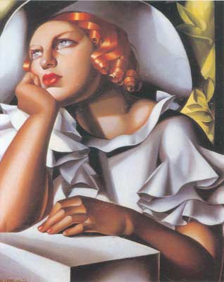 Gemälde Reproduktion von Tamara de Lempicka Breite Mütze