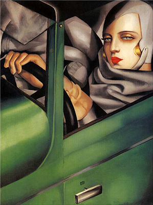 Gemälde Reproduktion von Tamara de Lempicka Car Portrait