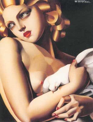 Gemälde Reproduktion von Tamara de Lempicka Frau mit Taube