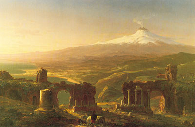 Gemälde Reproduktion von Thomas Cole Der Ätna von Taormina aus