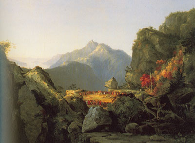 Gemälde Reproduktion von Thomas Cole Landschaftsszene aus der letzten der Mohikaner