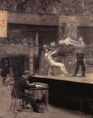 Gemälde Reproduktion von Thomas Eakins Zwischen den Runden