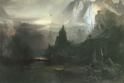 Gemälde Reproduktion von Thomas Moran Der Geist der Indianer