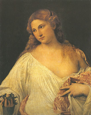 Gemälde Reproduktion von Titian Flora