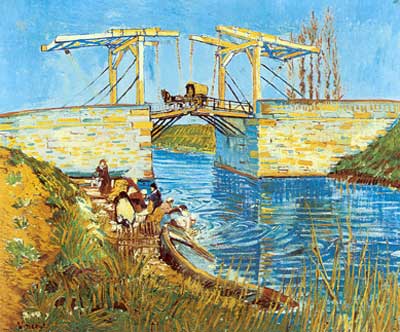 Gemälde Reproduktion von Vincent Van Gogh Die Langlois-Brücke (Dicke Impastofarbe)