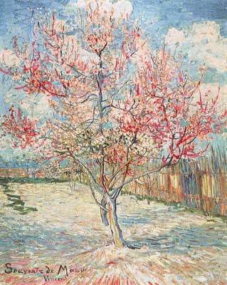 Gemälde Reproduktion von Vincent Van Gogh Pfirsichbaum in Rosa (Dicke Impasto-Farbe)