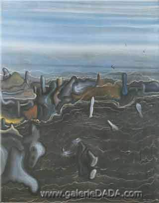 Gemälde Reproduktion von Yves Tanguy Der dunkle Garten