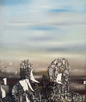 Gemälde Reproduktion von Yves Tanguy Der gelagerte Himmel