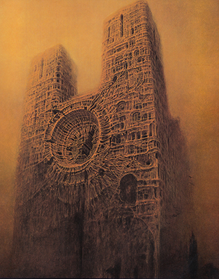 Gemälde Reproduktion von Zdzislaw Beksinski Die Kirche des Domstils