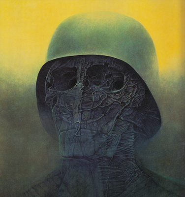 Gemälde Reproduktion von Zdzislaw Beksinski Helm.