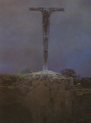 Gemälde Reproduktion von Zdzislaw Beksinski Kreuz.