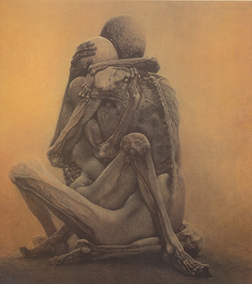 Gemälde Reproduktion von Zdzislaw Beksinski Umarmung